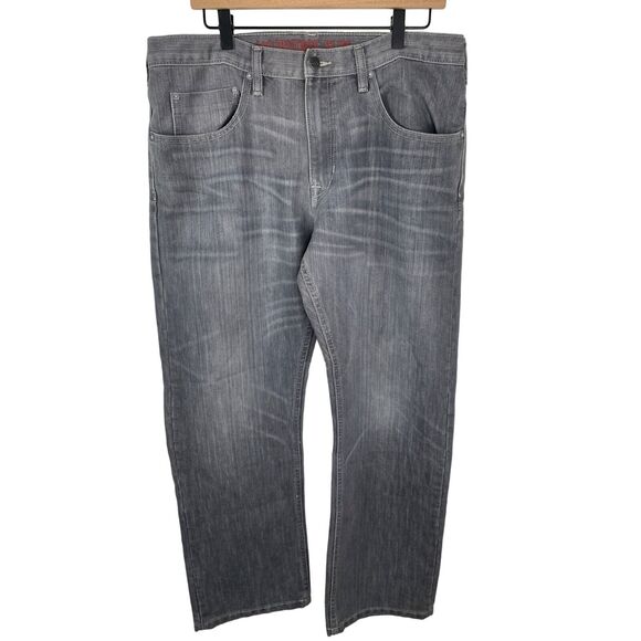 Lee Mens Vintage Slim Fit Jeans Size 36x30 Gray Denim 58% Cotton 42% Polyester - Picture 1 of 7